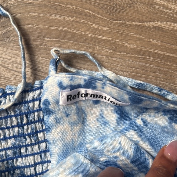 Reformation Marseilles Shibori Linen Minidress 4 - Picture 12 of 12